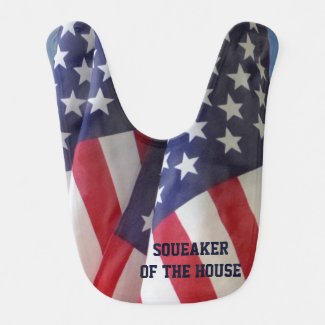 Baby Bib, American Flags, Squeaker of the House