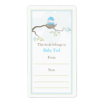 Baby Bird Bookplate Custom Shipping Labels