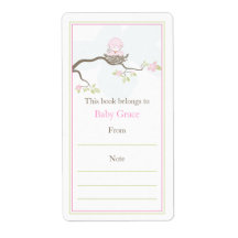 Baby Bird Bookplate Personalized Shipping Label