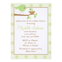 Baby Bird in a Nest Custom Invitation