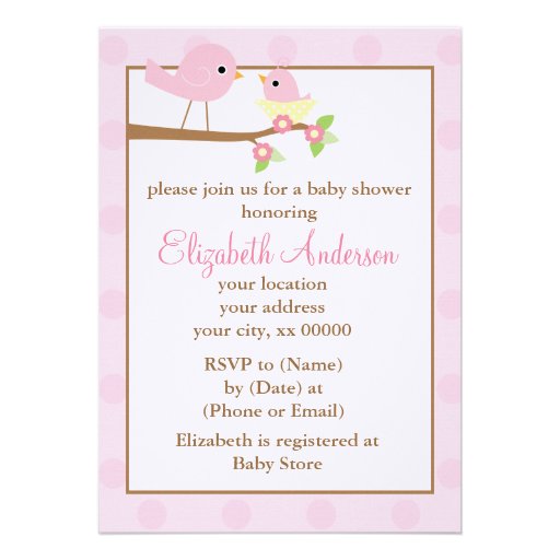 Baby Bird in a Nest Shower Invites