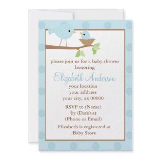 Baby Bird in a Nest Shower Invites