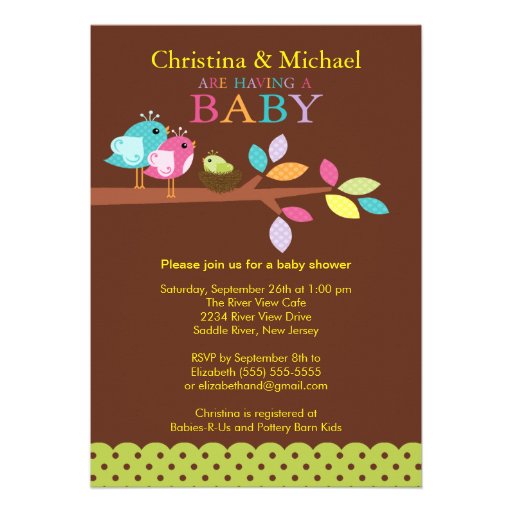 Baby Bird Nest Baby Shower Invitations