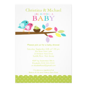 Baby Bird Nest Baby Shower Invitations