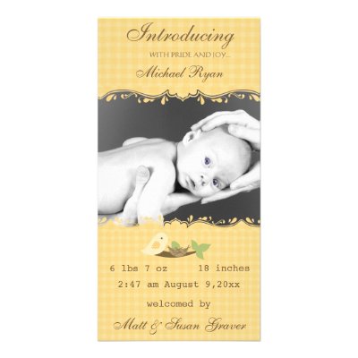 Baby Bird Personalized Photo Card by SweetRascal