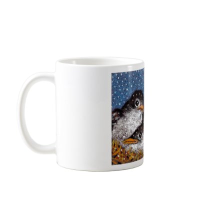 BABY BIRDS IN SNOW MUGS by joyart