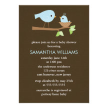 Baby Bird's Nest Baby Shower Invitations