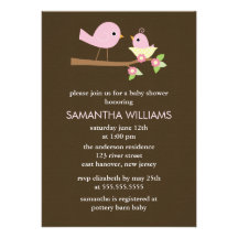 Baby Bird's Nest Baby Shower Invitations