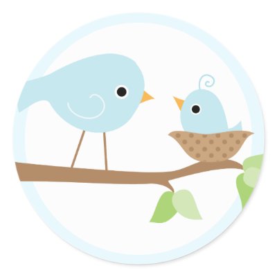 Baby Bird's Nest (blue) Stickers by heartlocked