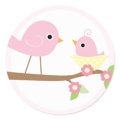 Baby Bird's Nest (pink) Stickers by heartlocked