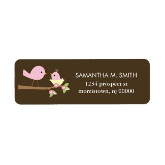 Baby Bird's Nest Return Address Labels label