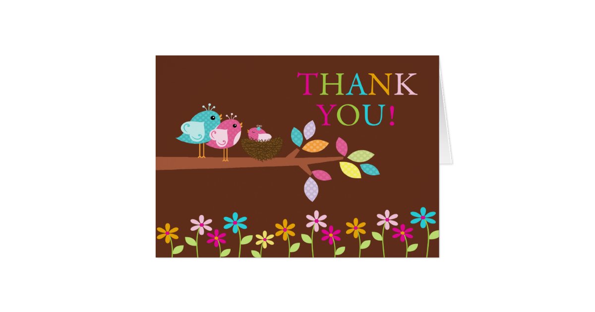 Baby Birds Nest Thank You Note Card | Zazzle