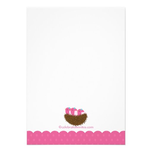 Baby Birds Nest Triplets Baby Shower Invitations