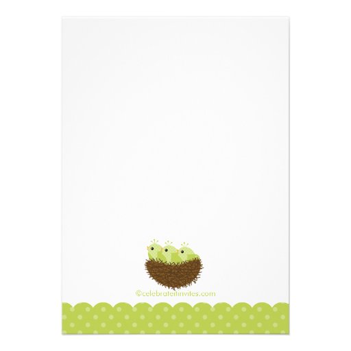 Baby Birds Nest Triplets Baby Shower Invitations