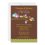 Baby Birds Nest Twins Baby Shower Invitations