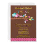 Baby Birds Nest Twins Baby Shower Invitations