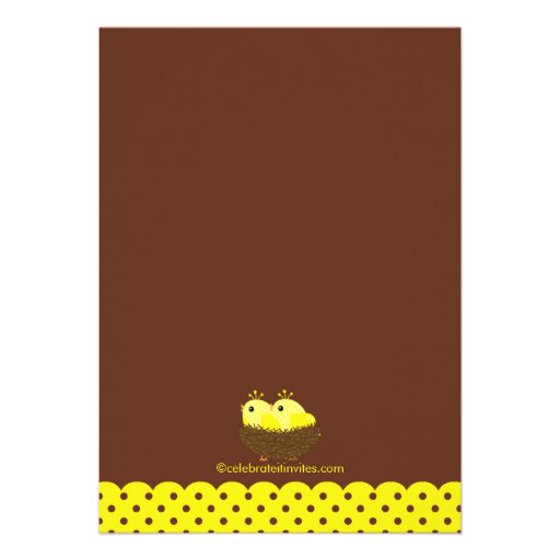 Baby Birds Nest Twins Baby Shower Invitations
