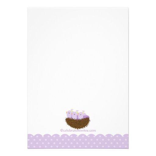 Baby Birds Nest Twins Baby Shower Invitations