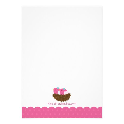Baby Birds Nest Twins Baby Shower Invitations