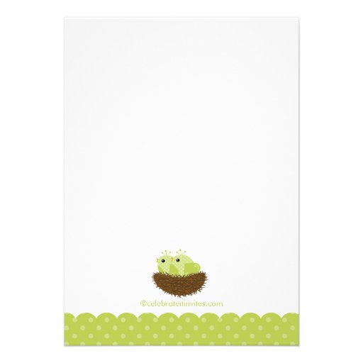 Baby Birds Nest Twins Baby Shower Invitations