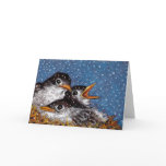 BABY BIRDS: SNOW: ART: CARD