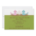 Baby Birds TWINS Baby Shower Invitation invitation
