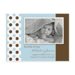 Baby Birth Announcement Baby Blue Polka Dots Postcards