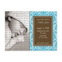 Baby Birth Announcement Baroque Vintage Blue postcards by BeezKneez Baby Birth Announcement Baroque Vintage Blue postcards