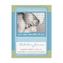 Baby Birth Announcement Blue Polka Dots postcards