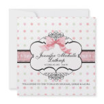 Baby Birth Announcement - French Bow Dot Swirl vs2