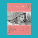 Baby Birth Announcement Pink Branch Design postcards