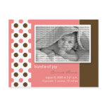 Baby Birth Announcement Pink Polka dots Post Cards