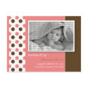 Baby Birth Announcement Pink Polka dots postcards