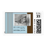 Baby Birth Announcement Postage Blue Stripes