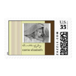 Baby Birth Announcement Postage Khaki Stripes