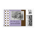 Baby Birth Announcement Postage Purple Polka Dot postage