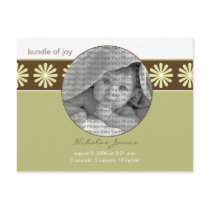 Baby Birth Announcement Seagrass Flowers postcards by BeezKneez Baby Birth Announcement Seagrass Flowers postcards