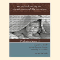 Baby Birth Announcement Teal and Cocoa postcards