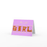 Baby Birth Announcements~Bear Alphabet ~ Purple Greeting Card