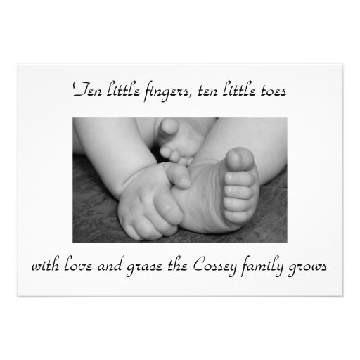 baby,black,and,white,feet,hands,photograph,big,... custom invitation (front side)