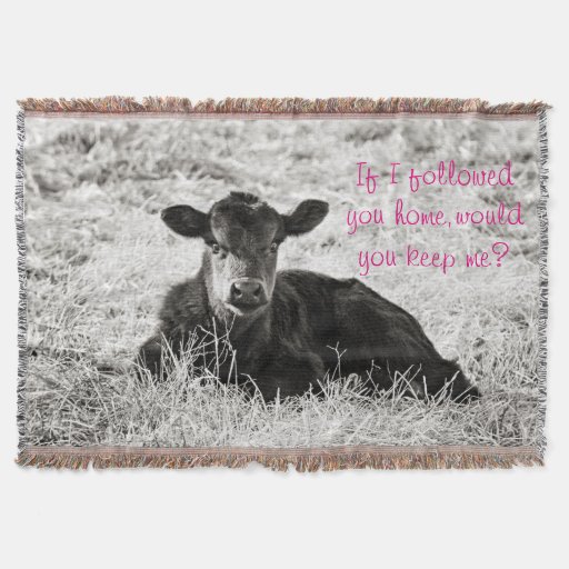 Baby Black & White Calf Throw Blanket Zazzle