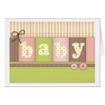 Baby Blanket Cute Quilt Baby Girl Thank You Card