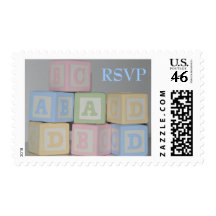 Baby Blocks Baby Shower RSVP Postage