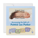 Baby Blocks Birth Announcement invitation