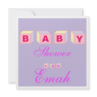Baby Blocks-girl Custom Invitations by sealsara