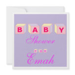 Baby Blocks-girl Custom Invitations