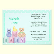 Baby Blocks  Shower Invitation invitations