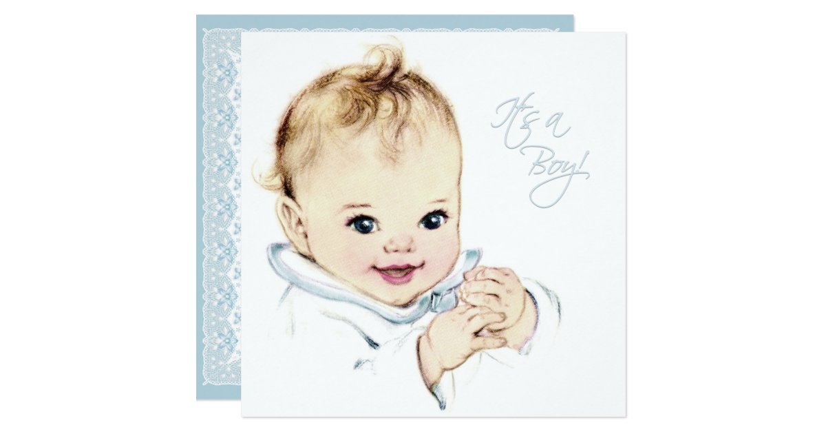 Baby Blue Baby Boy Shower Card Zazzle
