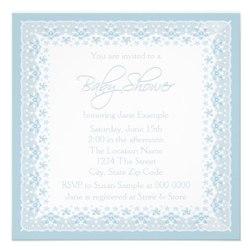 Baby Blue Baby Boy Shower Invites