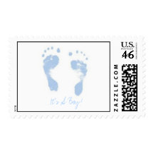 Baby Blue Baby Feet, It's A Boy! Stamps